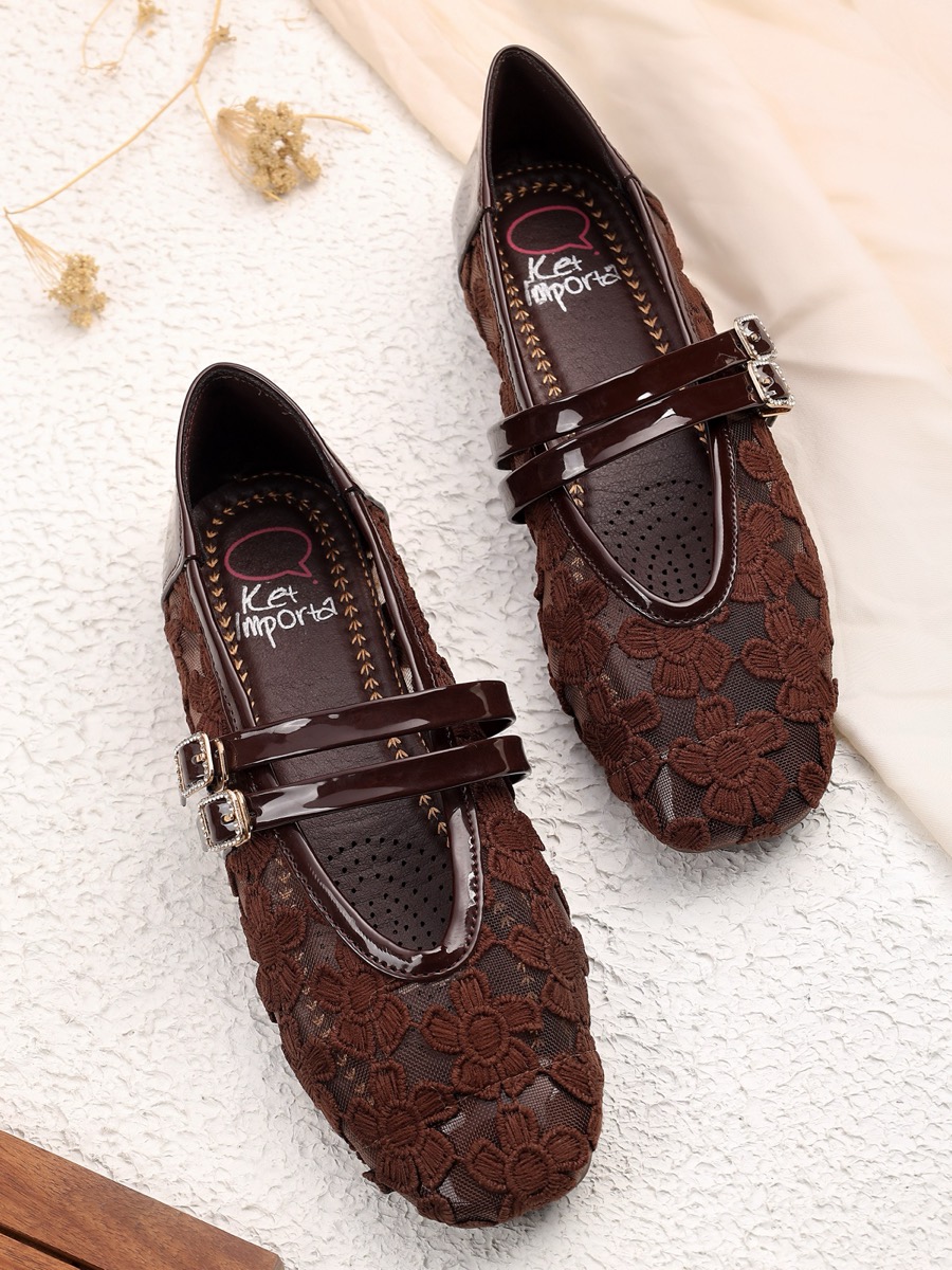 Beaded T-Strap Sandal — Front view