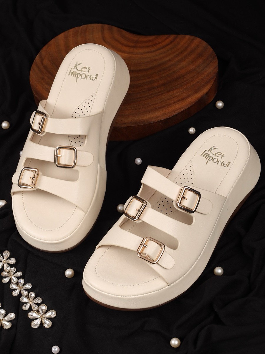 Metallic Multi-Strap Flat